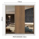 Ver imagem 3 de Guarda-Roupa Casal Madesa Mônaco 3 Portas de Correr com Espelhos Branco/Rustic Cor:Branco/Rustic