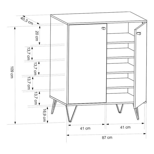 Sapateira Retro Metal Agata Branco Ac - 6