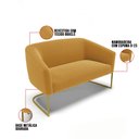 Ver imagem 3 de Sofá Namoradeira e Poltrona Industrial Dourado Stella Bouclê Most D03 - D'Rossi