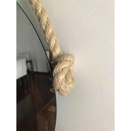 Espelho Decorativo 50 cm Corda de Sisal com Pendurador - 3