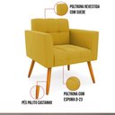 Ver imagem 3 de Poltrona Sala Decorativa Elisa Pé Palito Castanho Veludo Mostarda D03 - D’Rossi
