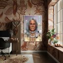 Ver imagem 1 de Quadro Caboclo Pena Branca - 70x50cm:moldura Branca