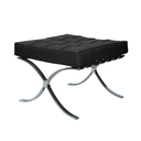 Ver imagem 1 de Banqueta Barcelona Base Cromada Couro Natural Legitimo:preto