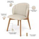 Ver imagem 4 de Kit 02 Cadeiras de Jantar e Estar Living Estofada Mia L02 Linho Palha - Lyam Decor