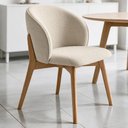 Ver imagem 3 de Kit 02 Cadeiras de Jantar e Estar Living Estofada Mia L02 Linho Palha - Lyam Decor