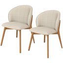 Ver imagem 2 de Kit 02 Cadeiras de Jantar e Estar Living Estofada Mia L02 Linho Palha - Lyam Decor