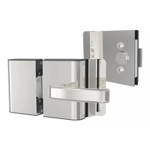 Fechadura Elétrica p/ Porta (Vidro/Vidro) Aço Inox - Agl PVR2E - Abertura Externa