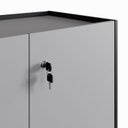 Ver imagem 6 de Armário Baixo 80cm com 2 Portas e Tampo Embutido para Escritório Corporate Cinza/Sagrado/Preto