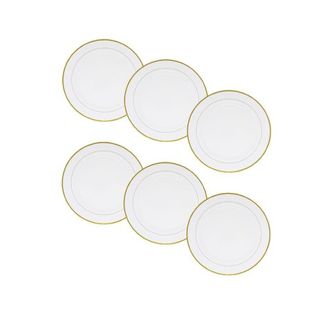 Kit 12 Pratos Descartáveis para Sobremesa 19cm de Luxo Silverplastic