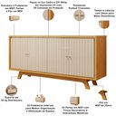 Ver imagem 3 de Aparador Buffet para Sala de Jantar 4 Portas 180cm Junia D05 Cedro Off White - Lyam Decor