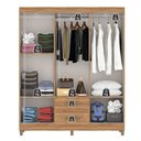 Ver imagem 3 de Guarda-roupa Solteiro Celesti 6 Portas 2 Gavetas com Espelho Mel - Pnr Móveis