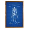 Quadros decorativos Patente Azul esqueleto anatômico simples - 1
