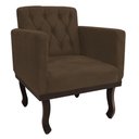 Ver imagem 4 de Kit Diva Recamier Juliana 185cm Lado Direito e 01 Poltrona Classic Suede Marrom - Amarena Móveis