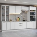Ver imagem 1 de Armário de Cozinha Completa 340cm Branco/branco Veludo Lux Madesa 02 Branco/branco Veludo