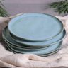 Jogo 6 Pratos Azuis Cerâmica Rasos 27cm Bio Breeze Porto Brasil Mesa Posta Refeição - 2