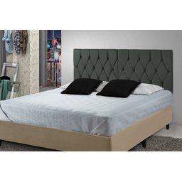 Cabeceira Painel Dubai Deluxe Estofada Queen Size Cinza - 1,60 metros - 1
