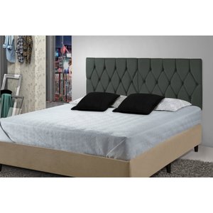 Cabeceira Painel Dubai Deluxe Estofada Queen Size Cinza - 1,60 metros