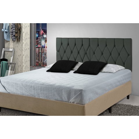 Cabeceira Painel Dubai Deluxe Estofada Queen Size Cinza - 1,60 metros