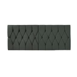 Cabeceira Painel Dubai Deluxe Estofada Queen Size Cinza - 1,60 metros - 2