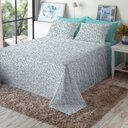 Ver imagem 2 de Jogo de Cama King Size Percal 200 Fios 100% Algodão Estampado Verde Geométrico