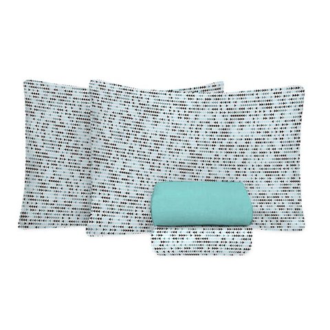 Jogo de Cama King Size Percal 200 Fios 100% Algodão Estampado Verde Geométrico