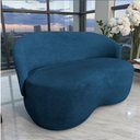 Ver imagem 1 de Namoradeira Decorativa Beatriz Orgânica Bouclé Azul Marinho