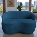 Ver mais imagens de Namoradeira Decorativa Beatriz Orgânica Bouclé Azul Marinho