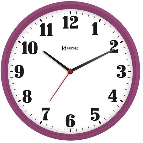 Relógio de Parede Redondo 26 Cm Herweg 6126
