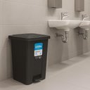 Ver imagem 2 de Lixeira Pedal Cesto Lixo 15 Litros Casa Cozinha Tampa Preta