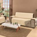 Ver imagem 1 de Protetor Para Sofá de 4 lugares King Manu Caqui e Palha