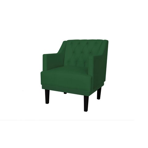 Poltrona Decorativa Alice Suede Verde Pés Madeira Ms Decor