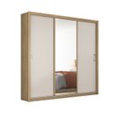 Ver imagem 1 de Guarda Roupa Casal C/ Espelho 3 Portas Deslizantes 2 Gavetas 5 Prateleiras 4 Cabideiros Residence de