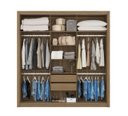 Ver imagem 3 de Guarda Roupa Casal C/ Espelho 3 Portas Deslizantes 2 Gavetas 5 Prateleiras 4 Cabideiros Residence de