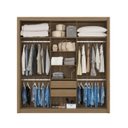 Ver imagem 3 de Guarda Roupa Casal C/ Espelho 3 Portas Deslizantes 2 Gavetas 5 Prateleiras 4 Cabideiros Residence de