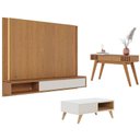 Ver imagem 1 de Home Suspenso Loa Freijó Off White com Mesa de Centro Jeri Off White Freijó e Aparador Riviera