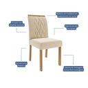 Ver imagem 4 de Cadeira para Mesa de Jantar Jogo de 2 Cadeiras Mdf Juliana Wood Cimol Madeira/nude