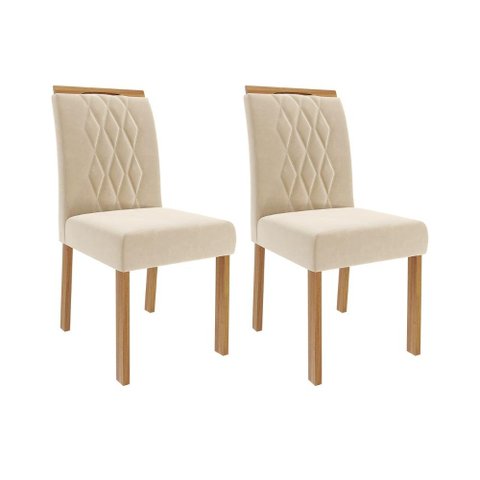 Cadeira para Mesa de Jantar Jogo de 2 Cadeiras Mdf Juliana Wood Cimol Madeira/nude
