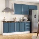 Ver imagem 1 de Cozinha Compacta Planejada 4 Peças 2 Aéreos 2 Balcões Soho CabeCasa MadeiraOriginals Azul/Branco