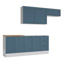 Ver imagem 2 de Cozinha Compacta Planejada 4 Peças 2 Aéreos 2 Balcões Soho CabeCasa MadeiraOriginals Azul/Branco
