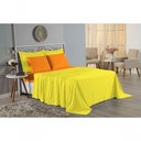 Ver imagem 4 de Jogo de Cama Casal Viúva Nobre 4 Peças Malha 100% Algodão - Amarelo / Laranja