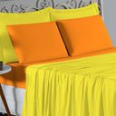 Ver imagem 3 de Jogo de Cama Casal Viúva Nobre 4 Peças Malha 100% Algodão - Amarelo / Laranja