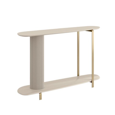 Buffet Aparador Orgânico 135cm Pés Metálicos Alison Off White L04 - D'rossi