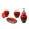 Jogo para Banheiro de cerâmica Vertigo vermelho e preto 04 peças - Cód. 17534 - 2