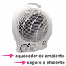 Aquecedor de Ar Elétrico Portátil 2000w Potência Controle Temperatura Aquece Ventilador 220v - 6