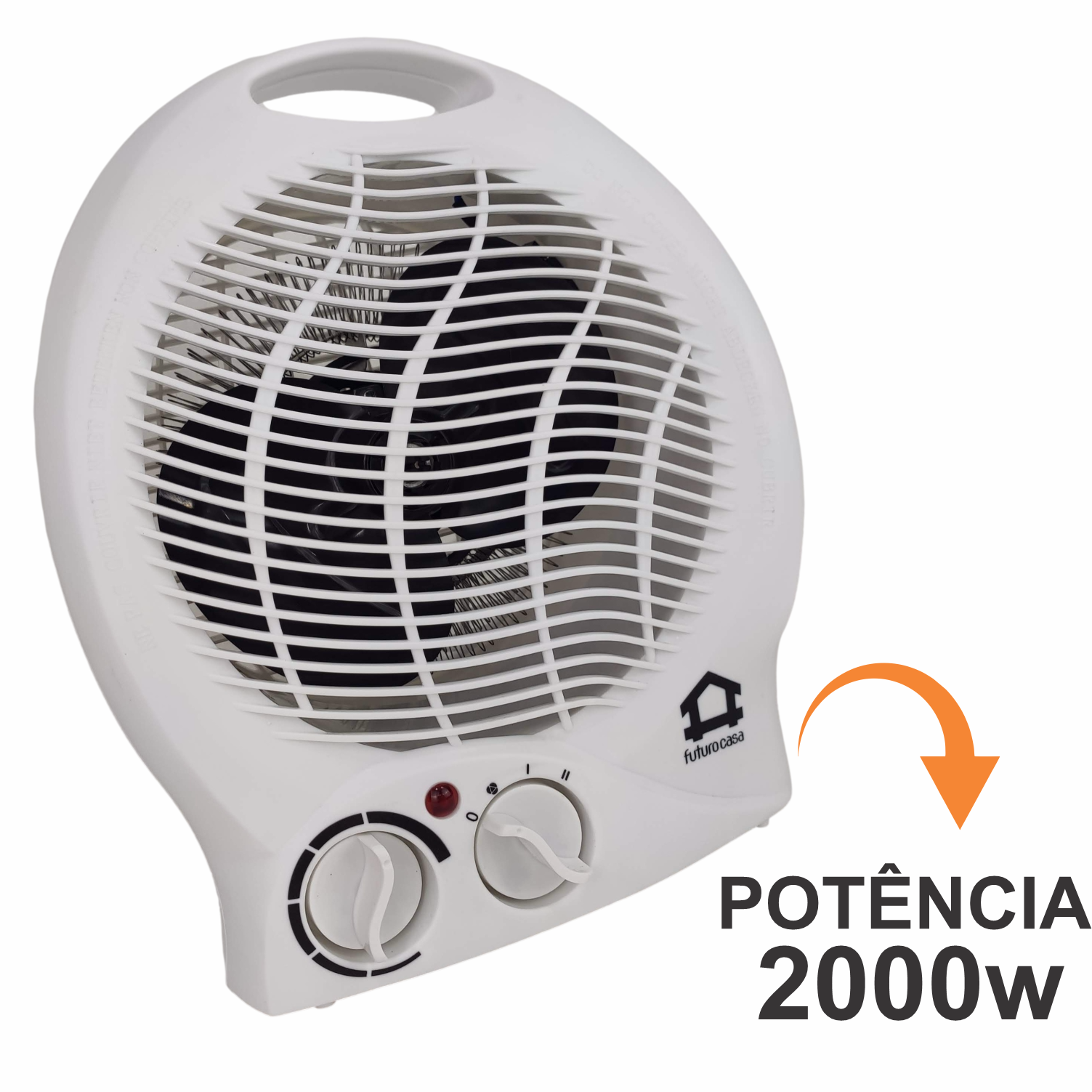 Aquecedor de Ar Elétrico Portátil 2000w Potência Controle Temperatura Aquece Ventilador 220v - 2