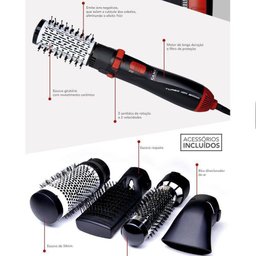 Escova Rotativa Giratória Modela Alisa Seca Profissional Ga.Ma 1300w Com 4 acessórios - 4