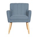 Ver imagem 2 de Kit 02 Poltronas Camila para Recepção Pés Palito - Linho - Sv Decor:linho Azul