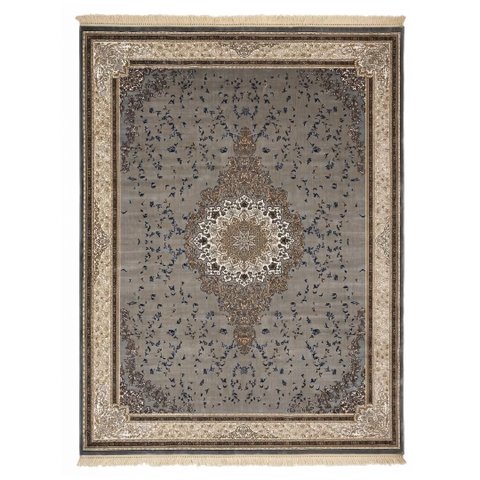Tapete Persa Royal Cinza 300x200cm Fio Acetinado - Ideal para Quarto e Sala