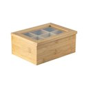 Ver imagem 1 de Organizador de Chá Sense Bambu 6 Divisórias 21,5 X 16 X 9 Cm ou