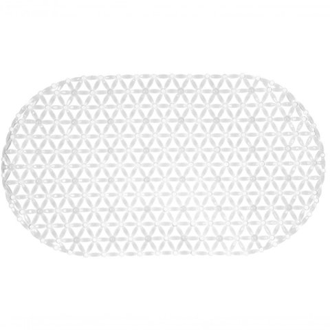 Tapete Antiderrapante de Box Oval Cristal 68x37cm - Uzoo Tapete de Box Oval 68x37 Cm Cristal